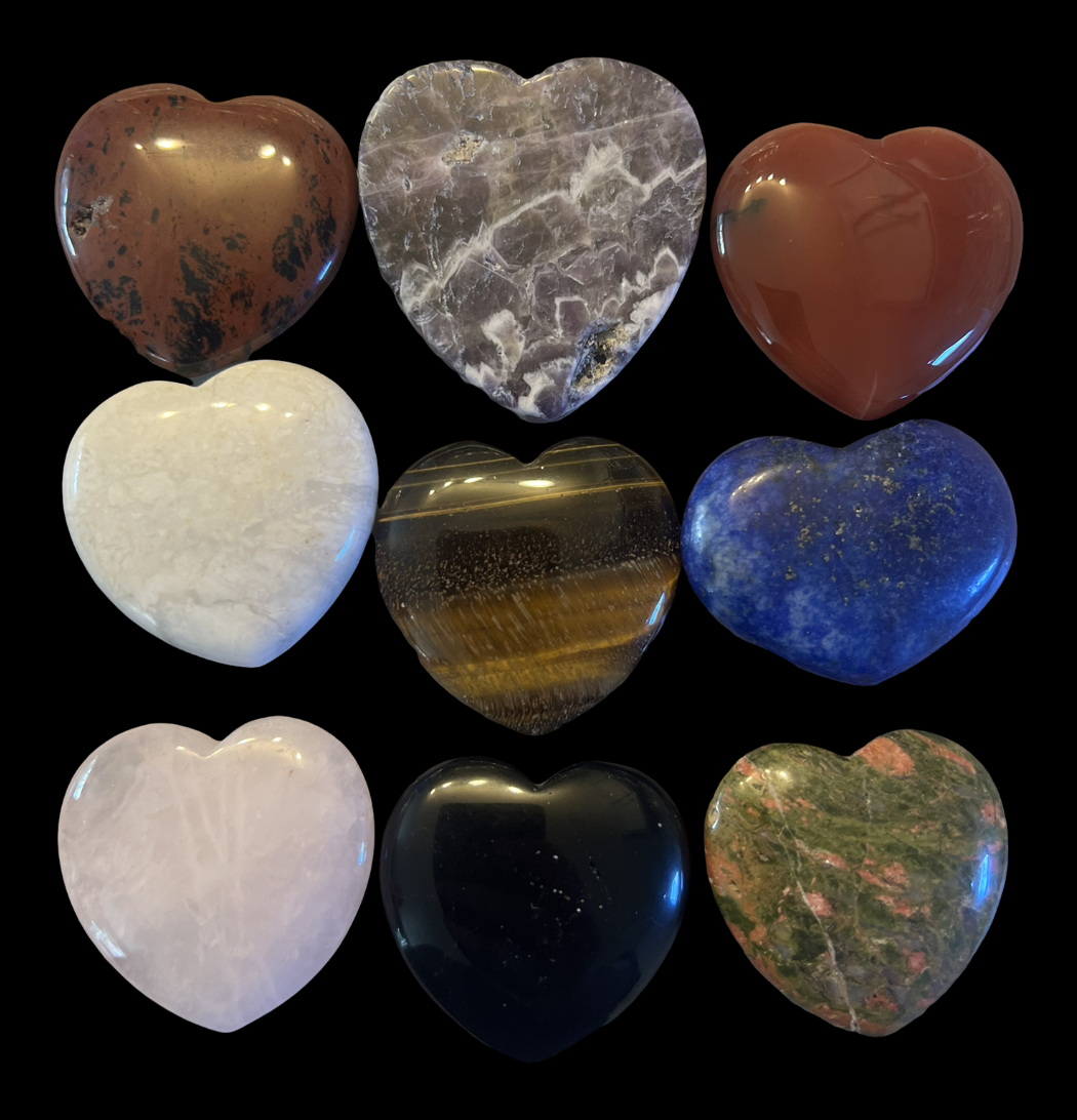 Natural Crystal Hearts (1pc)(larger)