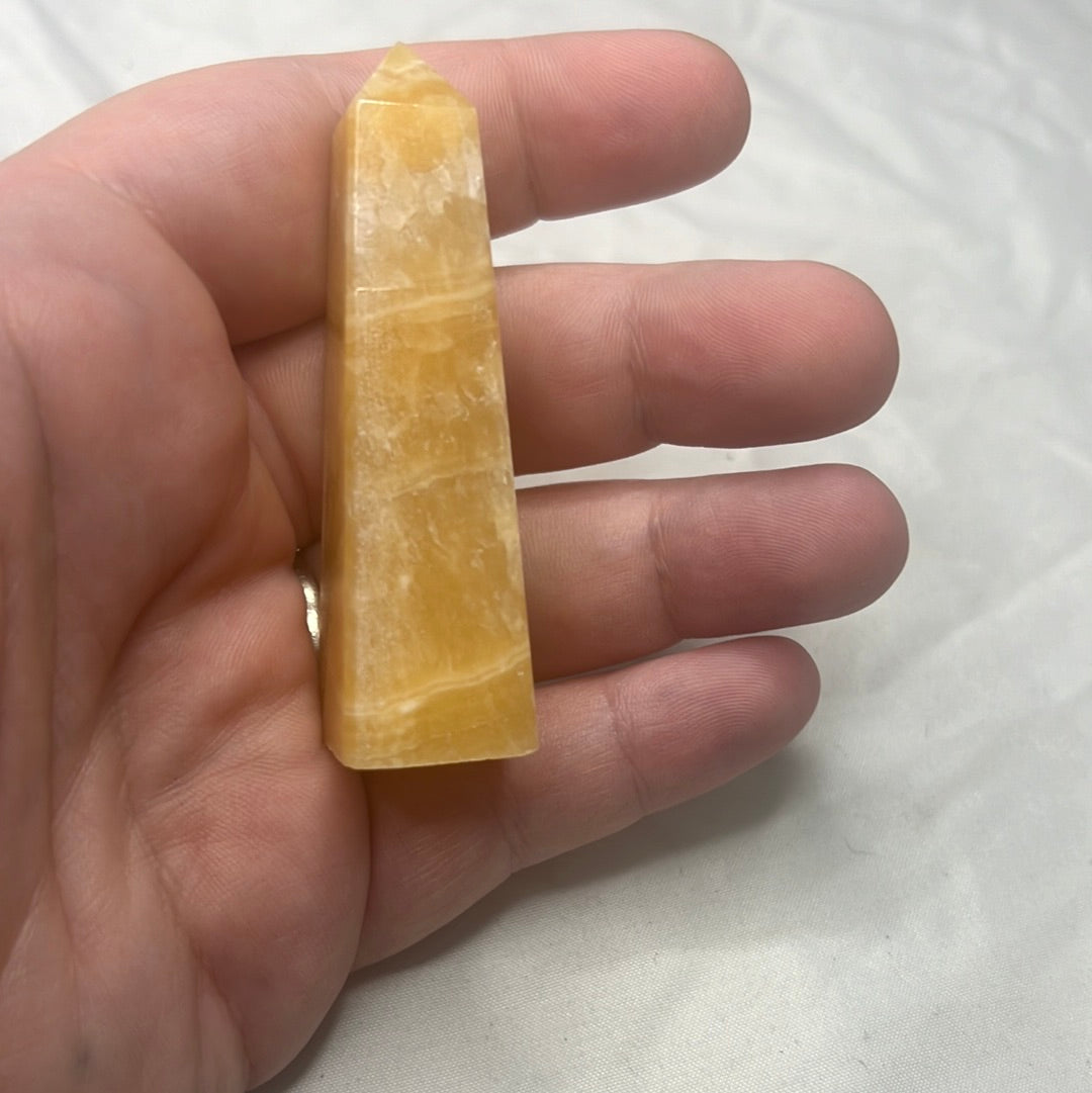 Peach Calcite Tower Natural Crystal (1pc)