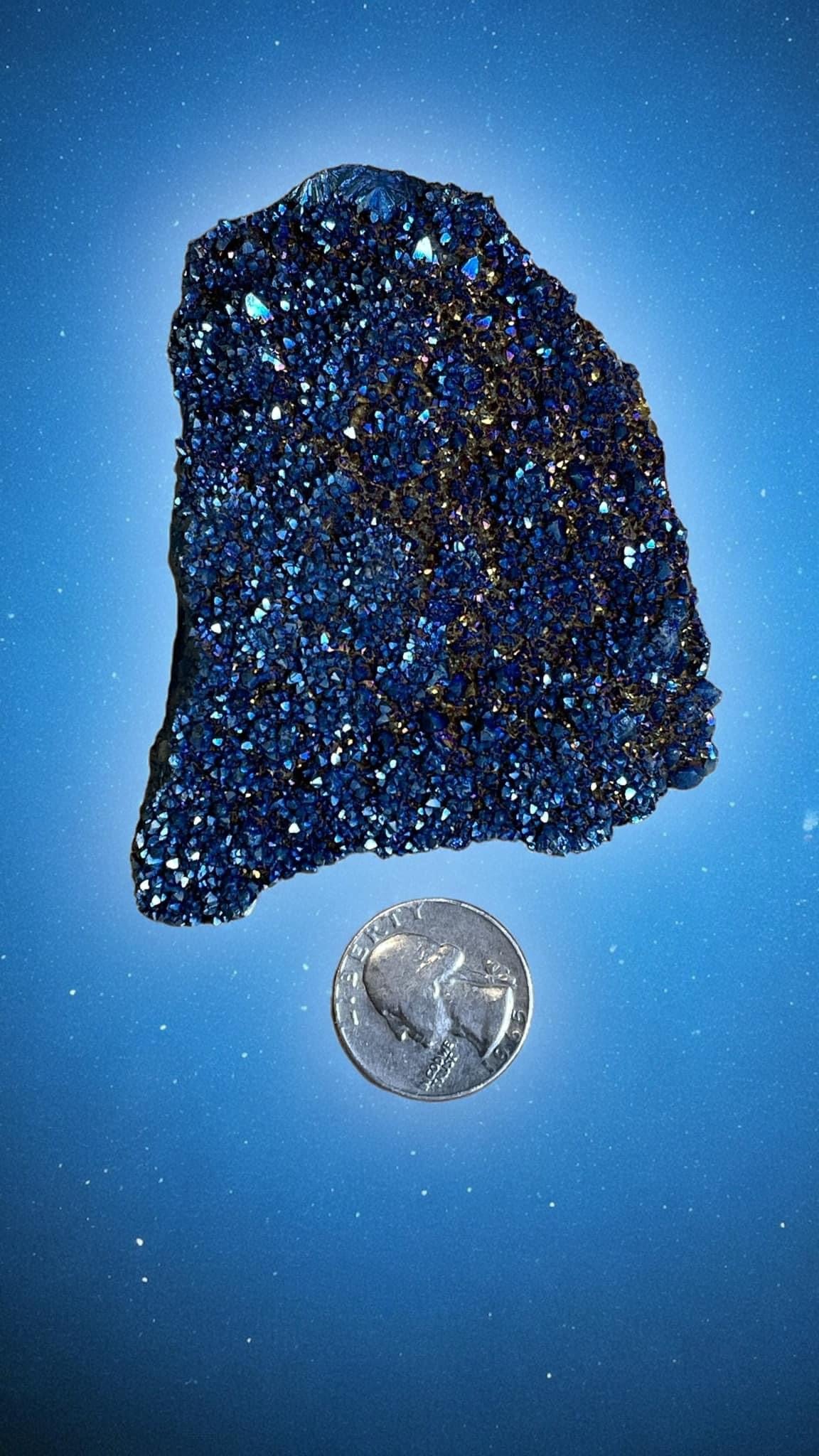 Titanium Coated Natural Crystal Quartz Clusters (1pc)