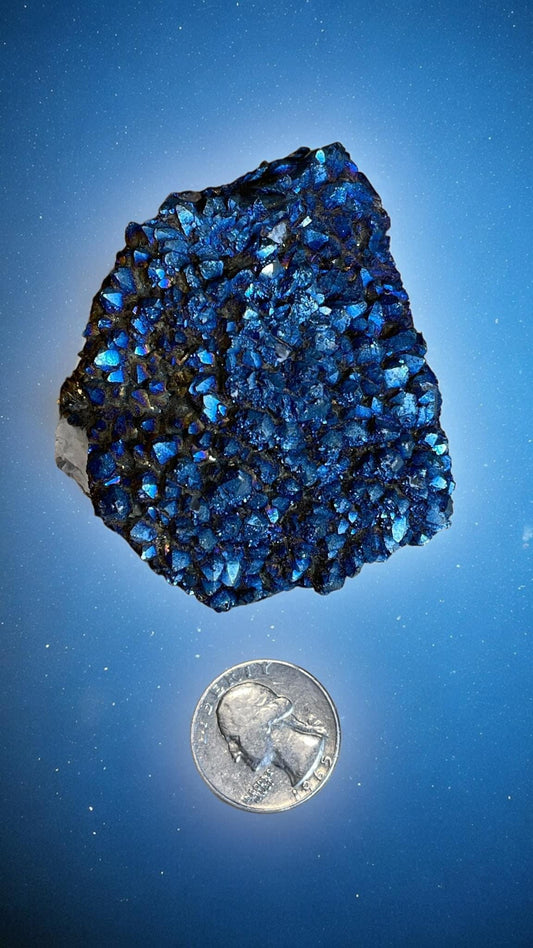 Titanium Coated Natural Crystal Quartz Clusters (1pc)