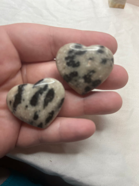 Dalmatian jasper hearts