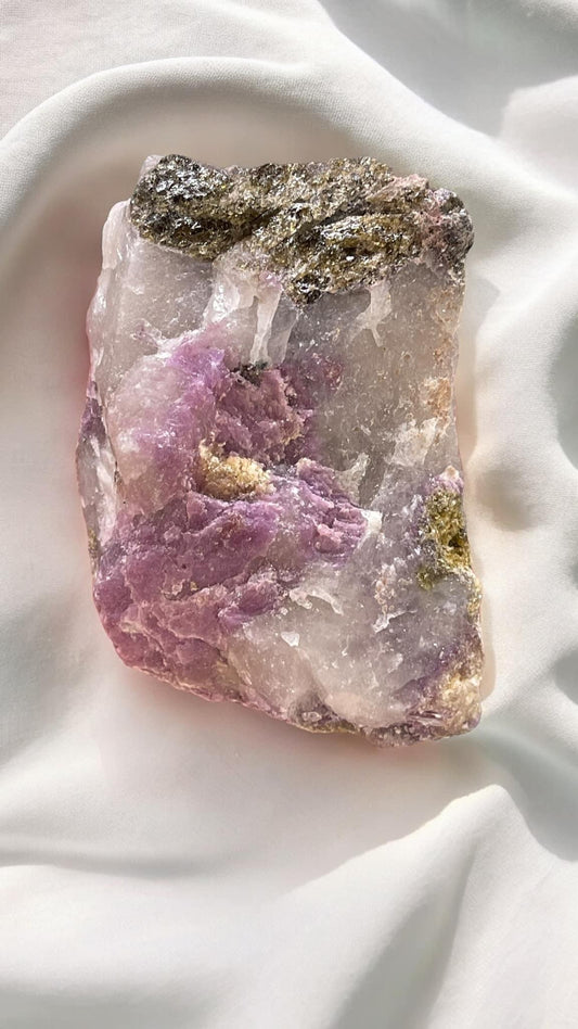 Tourmaline & Lepidolite Natural Crystal Formations (1pc)
